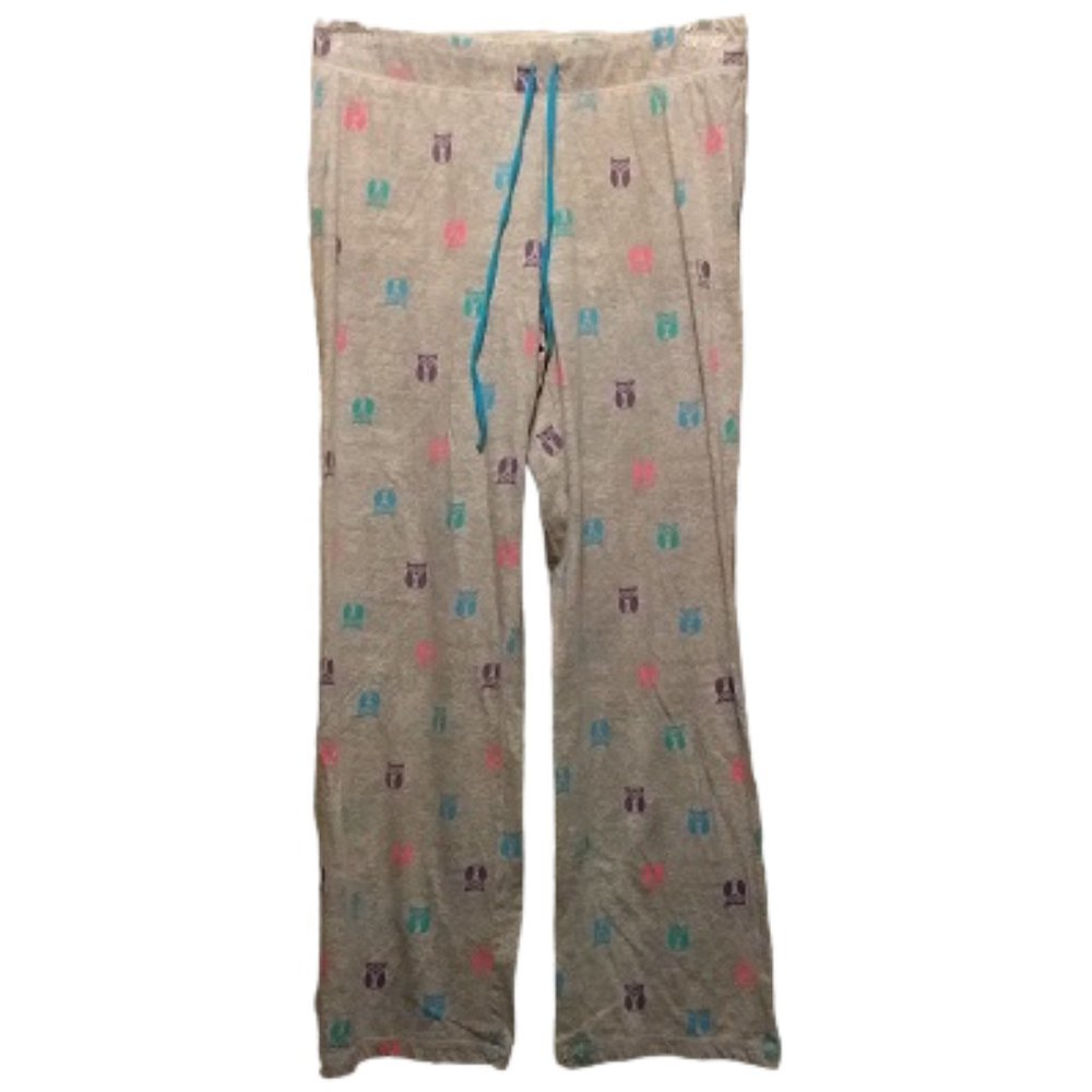 Joe Boxer Women's Waist Tie Pull-Up PJ Pants Owls Print Sz Large